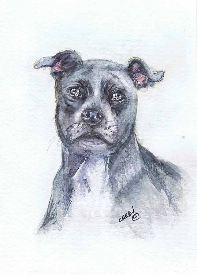 Grey Pit Painting by Cheri Meyer - Fine Art America