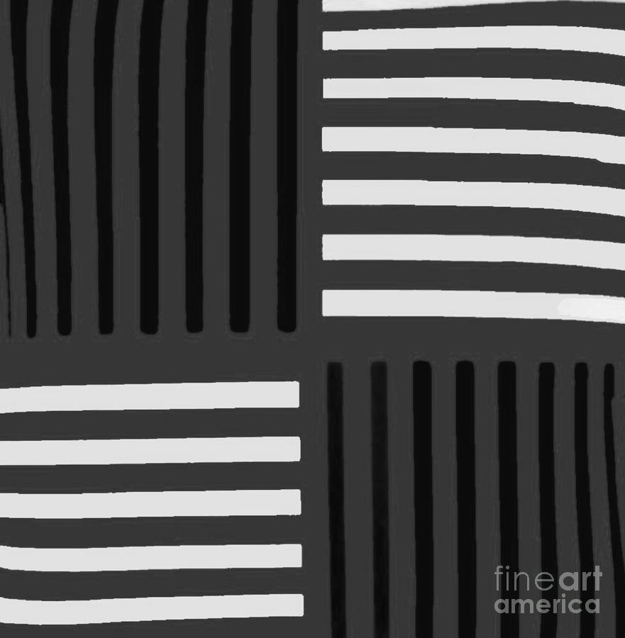 Grey stripes abstract pattern Painting by Vesna Antic