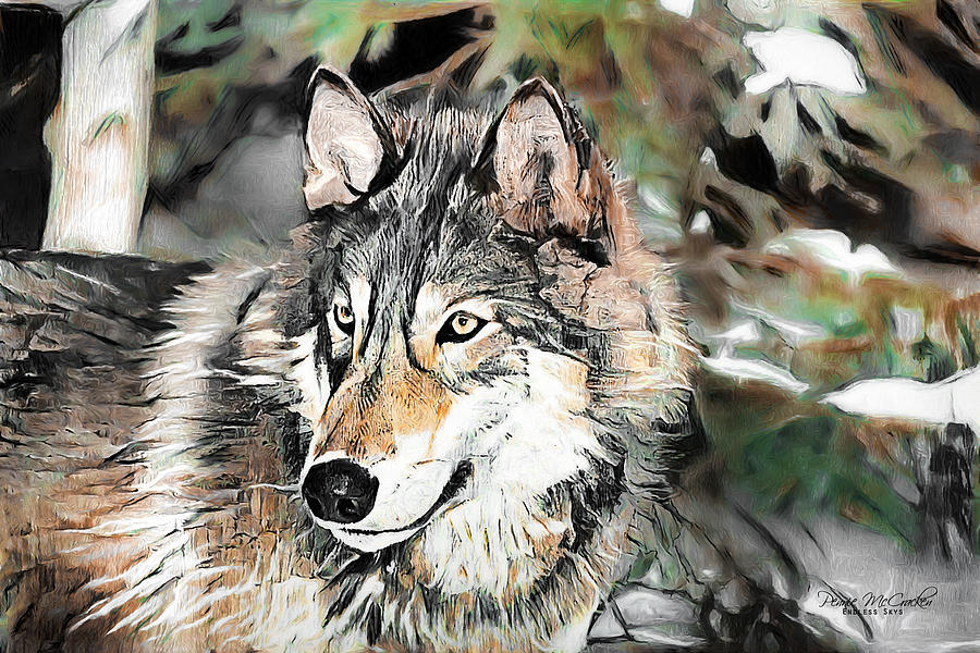 Grey Wolf Digital Art by Pennie McCracken
