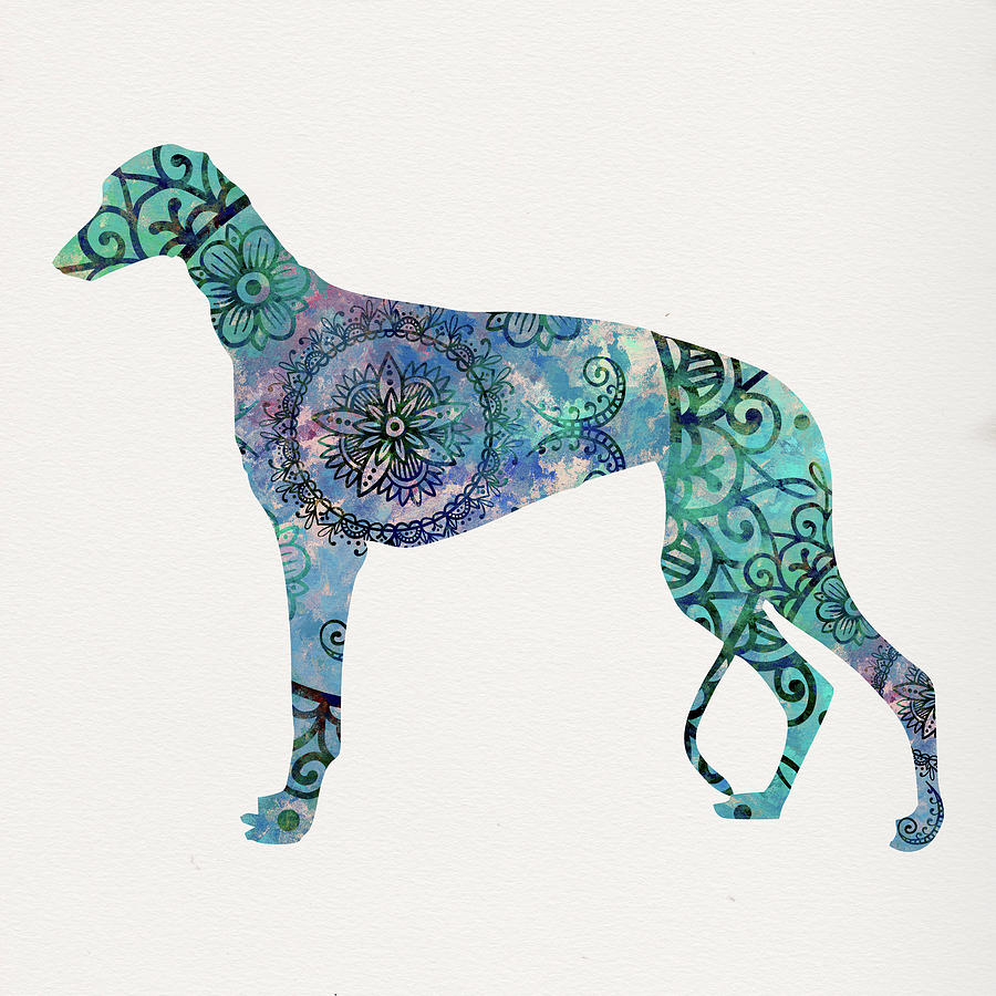 Greyhound Mandala Art Digital Art by Peggy Collins