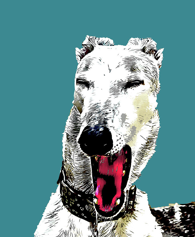 Greyhound Pop Art in Teal Photograph by Sheen Watkins