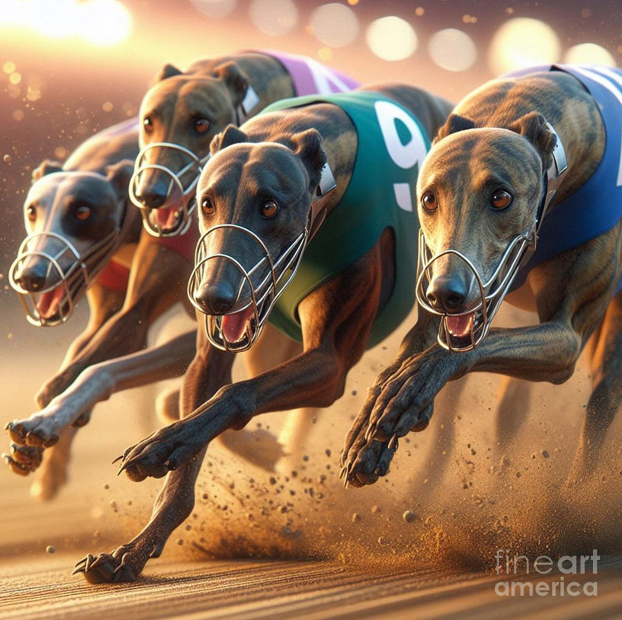 Greyhound Racing  Photograph by Bob Christopher