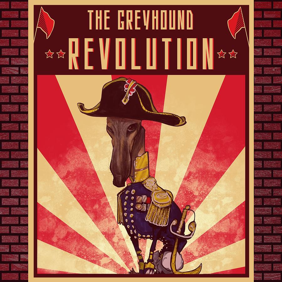 Greyhound REVOLUTION  Drawing by John LaFree
