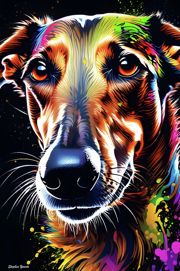Greyhound Digital Art by Stephen Younts