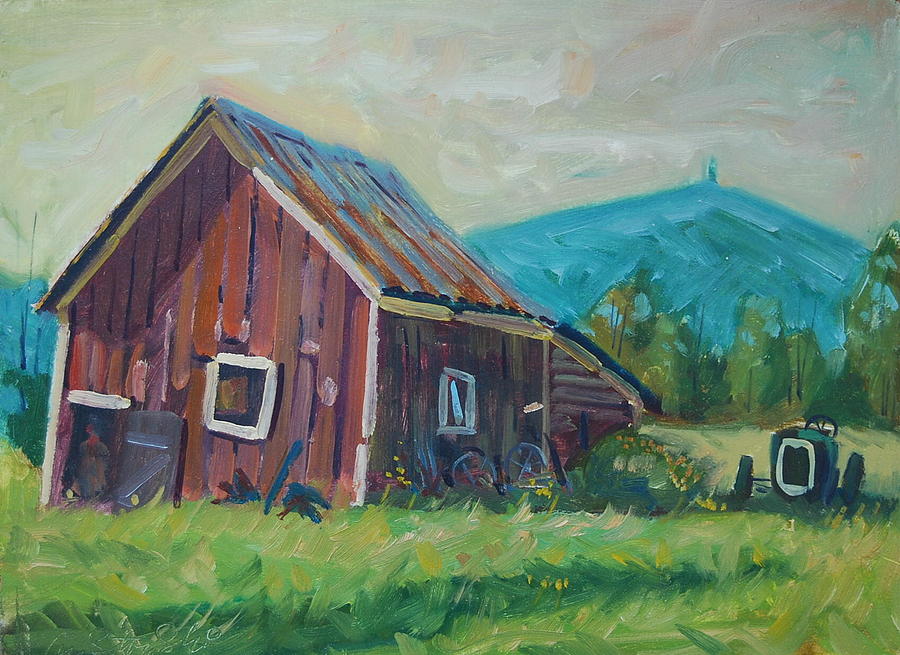 Greylock from Notch Rd Cheshire Painting by Len Stomski