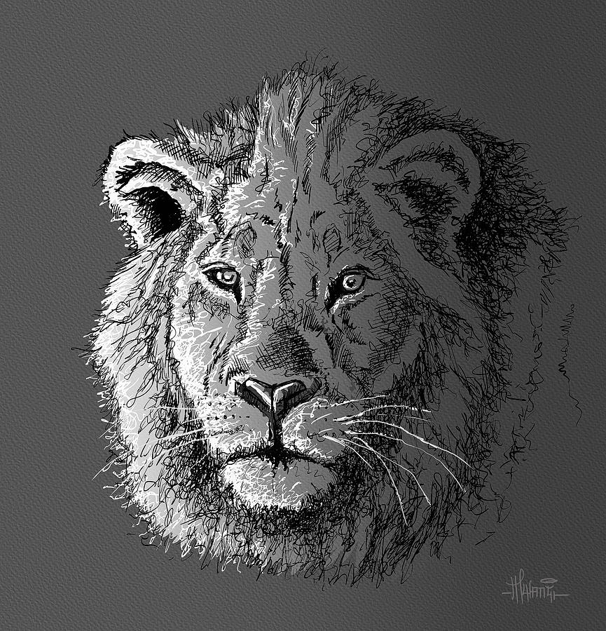 Greyscale King Painting