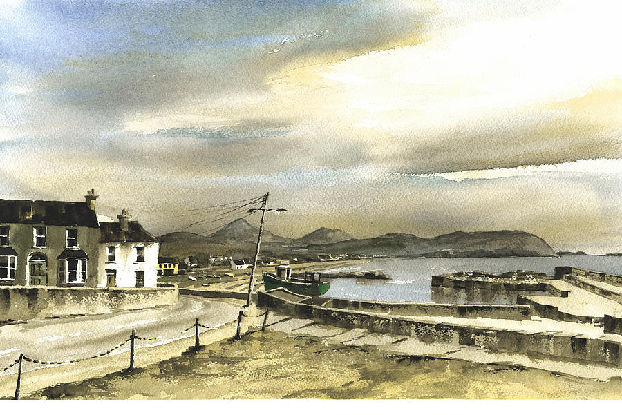 Greystones Harbour, Wicklow Painting by Val Byrne