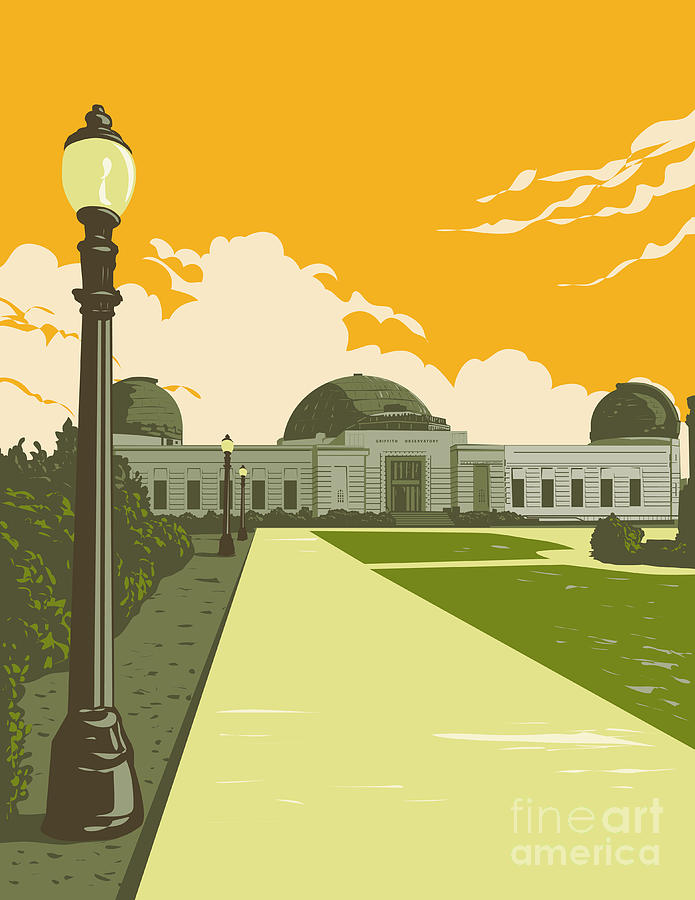 Griffith Observatory On The Slope Of Mount Hollywood Los Angeles California Wpa Poster Art Digital Art