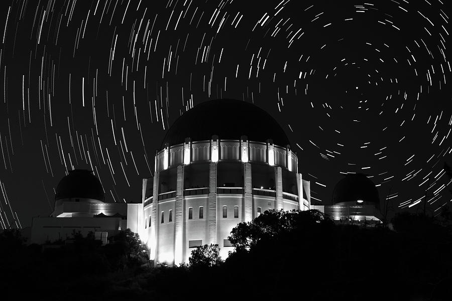 Griffith Observatory Star Trail - California - USA - 2011 2/10 Photograph by Robert Khoi