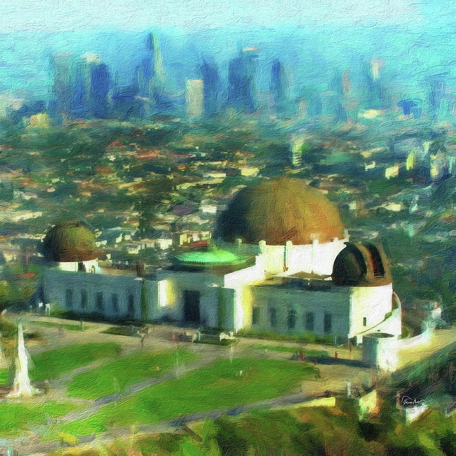 Griffith Park Observatory - Los Angeles Digital Art by Russ Harris