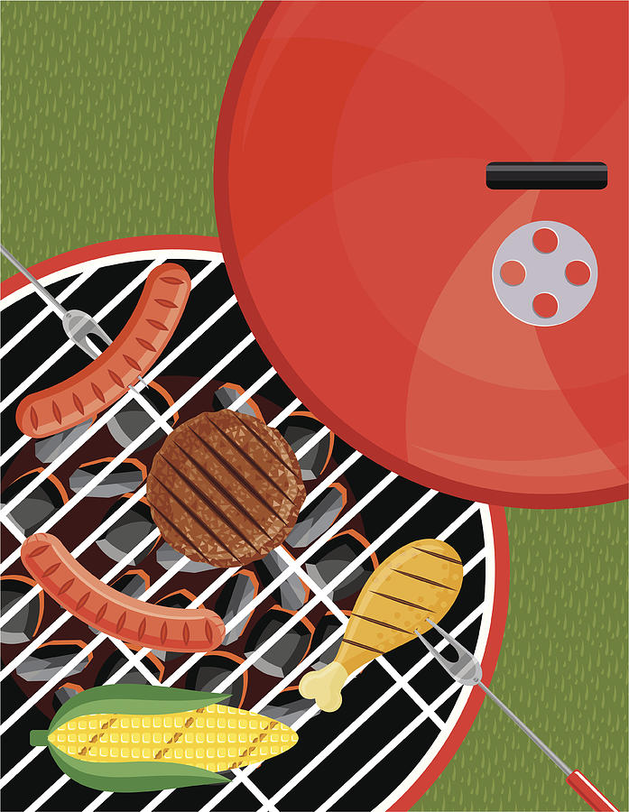 Grilling on the BBQ Drawing by Jammydesign