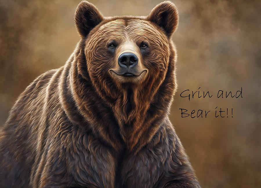 Grin and Bear It Digital Art by Debra Kewley