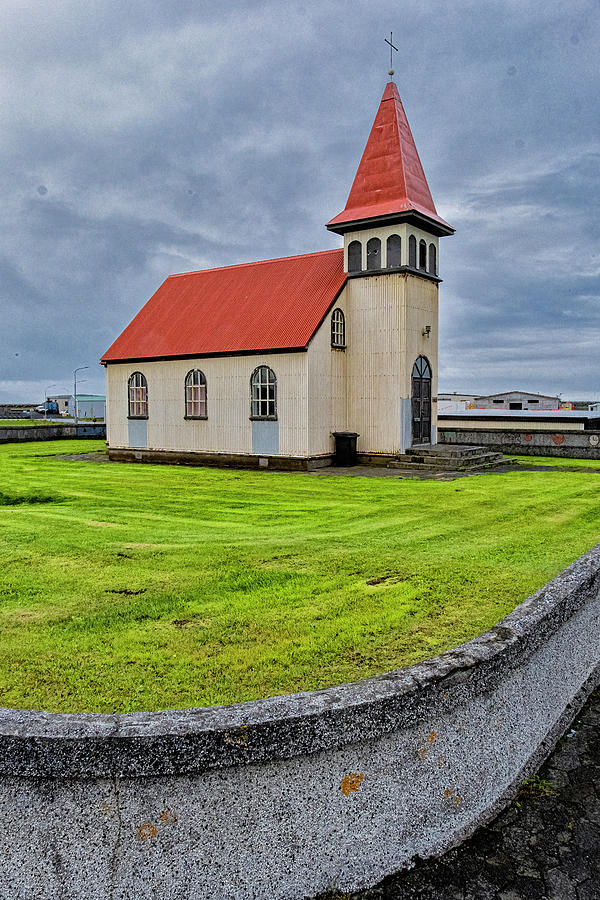 Grindavik Church Photograph by Tom Singleton