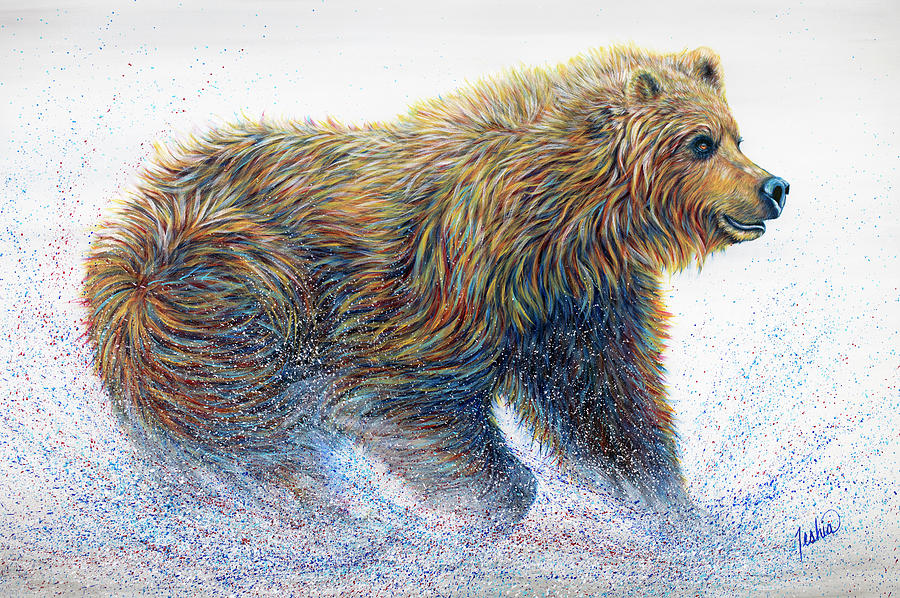 Grinnell Griz Painting by Teshia Art