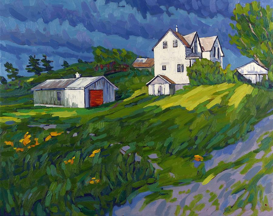 Grippen Lake Homestead Painting by Phil Chadwick