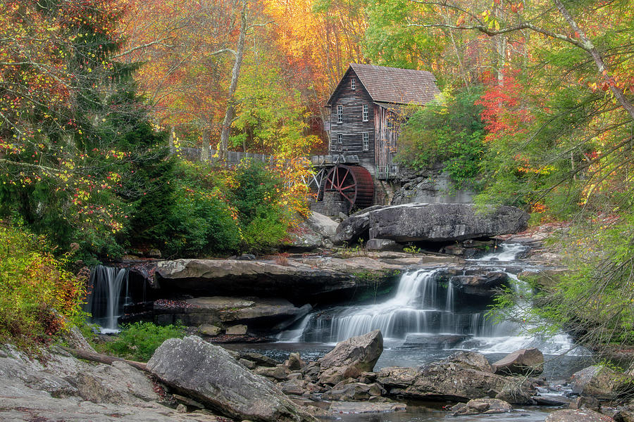 Grist Mill - Babcock State Park with Kinkaid effect Photograph by Don Mennig