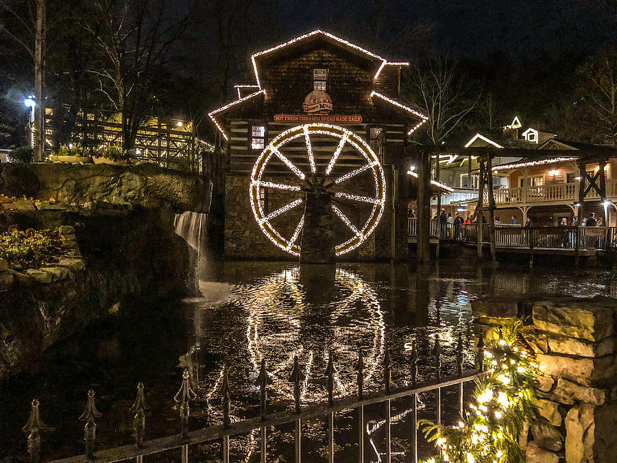 Grist Mill Dressed in Lights Photograph by Richie Parks