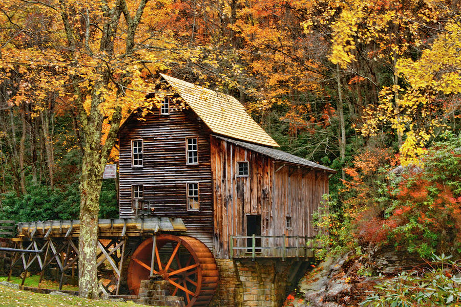 Grist Mill in Autumn Hues Photograph by Ola Allen