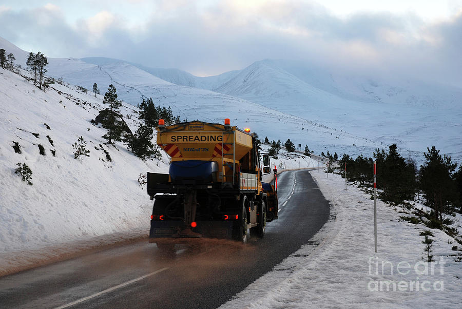 Gritting lorry - Cairngorm Ski Road Photograph by Phil Banks