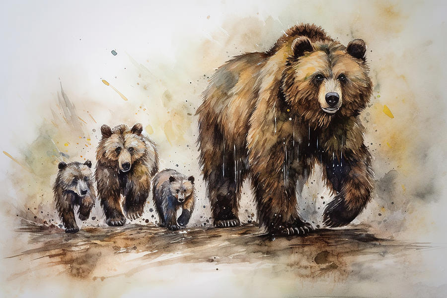Grizzly And Cubs Photograph by Athena Mckinzie