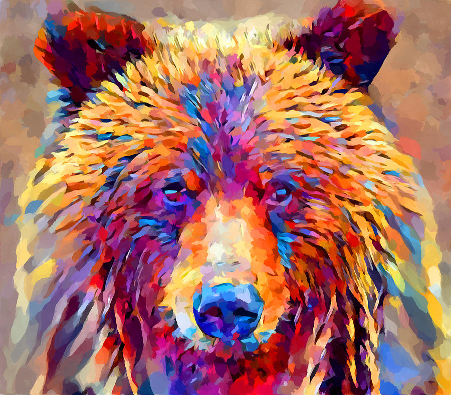 Grizzly Bear Painting by Chris Butler