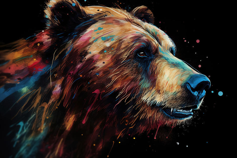 Grizzly Bear Splash Of Paint III Photograph by Athena Mckinzie