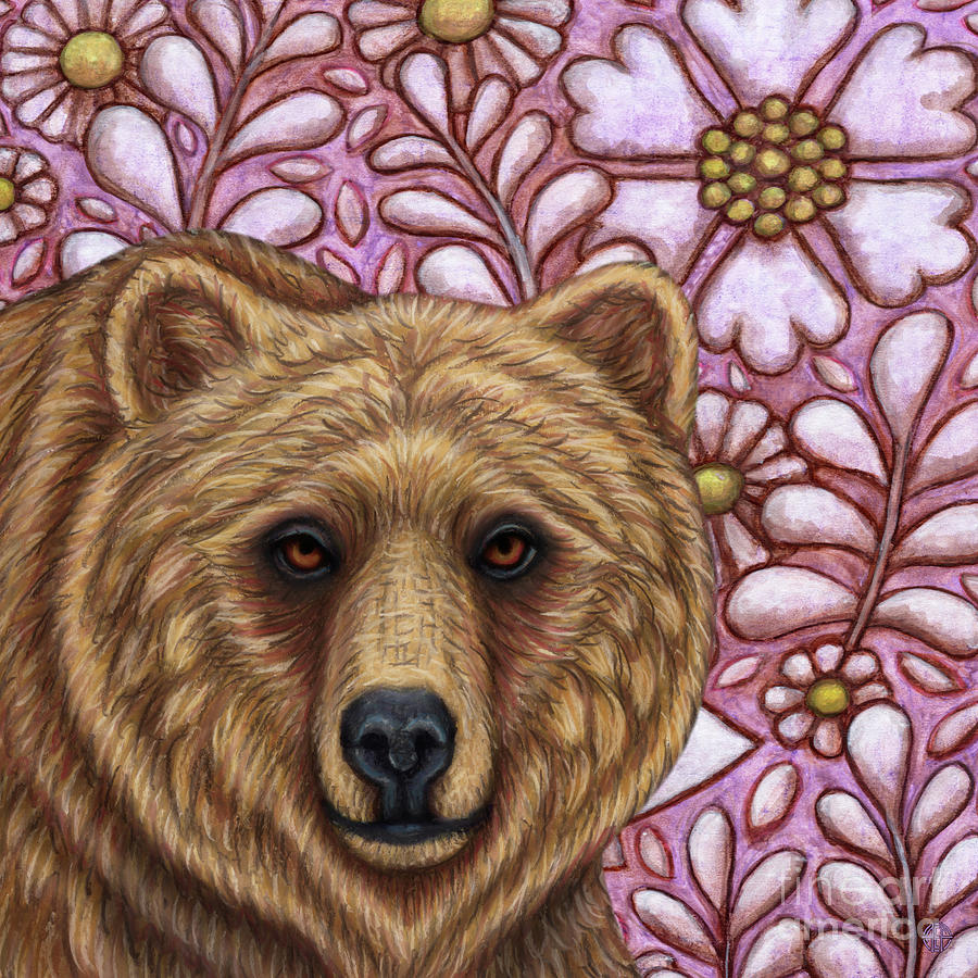 Grizzly Bear Tapestry Painting by Amy E Fraser