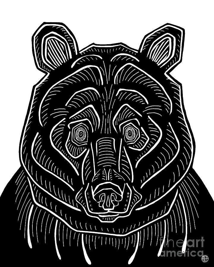 Grizzly Bear. Wild Animal Ink 21  Drawing by Amy E Fraser