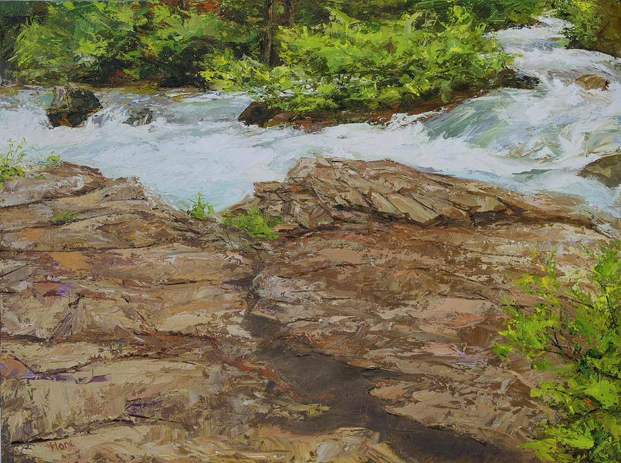 Grizzly Creek Spring Snow Melt Painting by Hone Williams