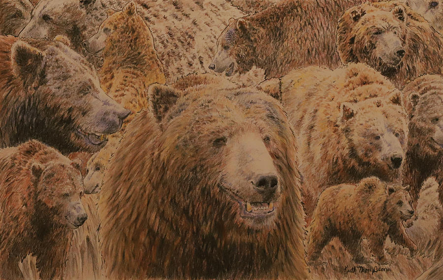 Grizzly Drawing by Keith Thompson Fine Art America