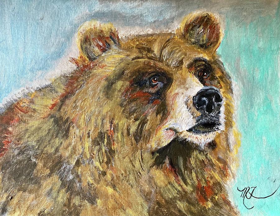 Grizzly Painting by Melody Fowler