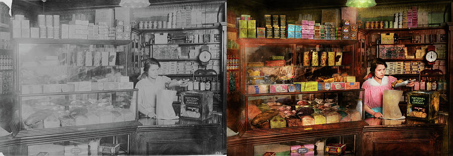 Grocery - Breadwinner 1917 - Side by Side Photograph by Mike Savad
