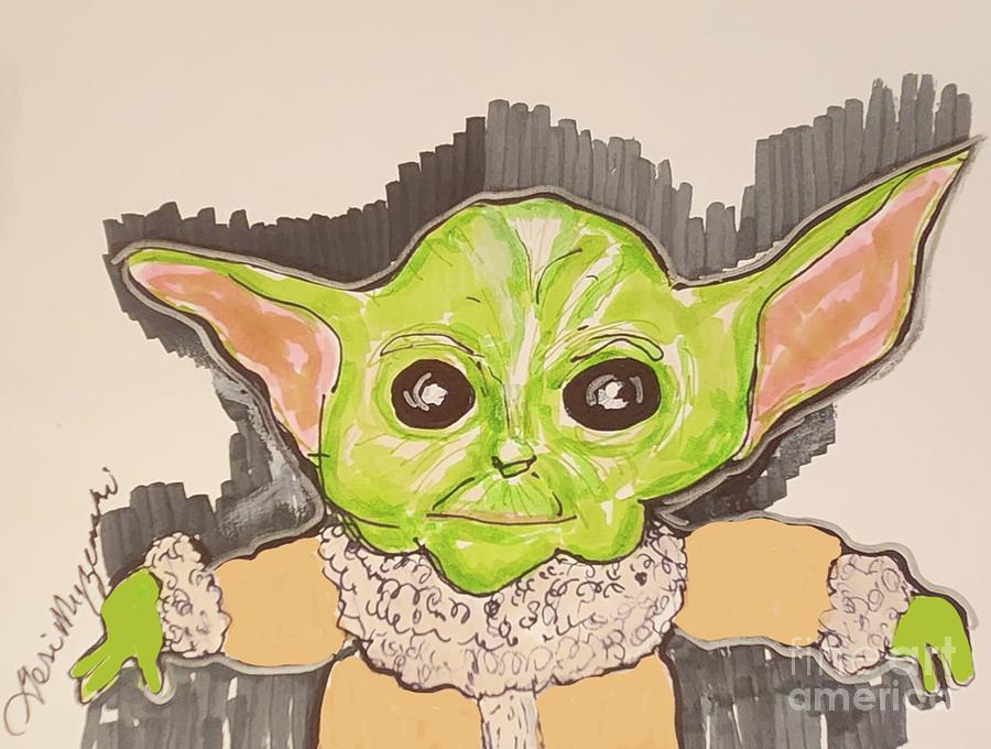 Grogu The Mandalorian Child Baby Yoda Mixed Media by Geraldine ...