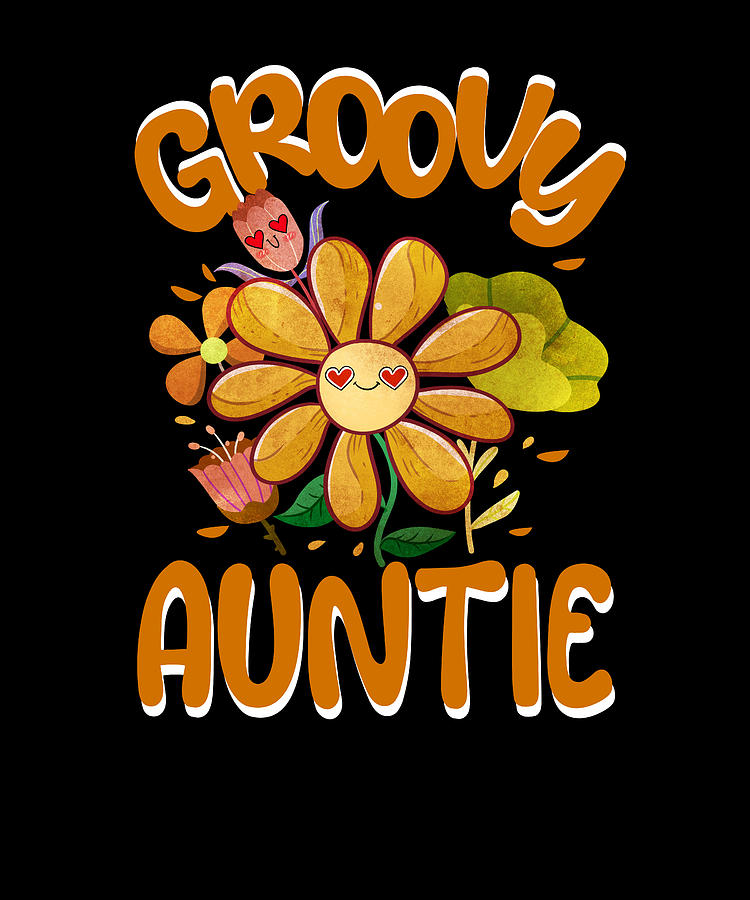 Groovy Auntie Family Matching Vintage Family Outfit Retro Digital Art ...