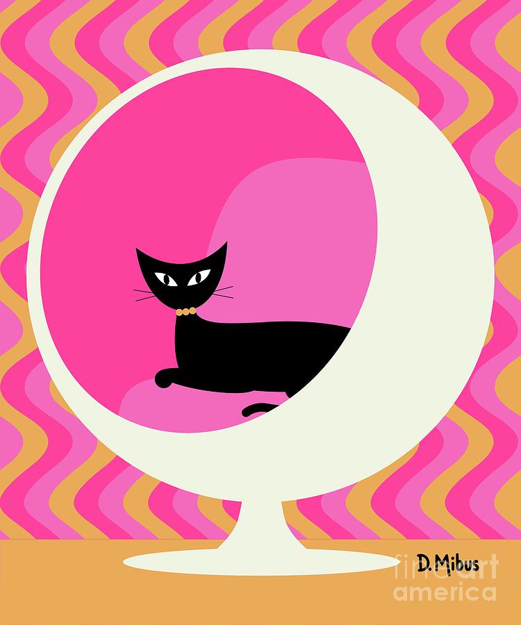 Groovy Ball Chair Pinks and Melon Digital Art by Donna Mibus