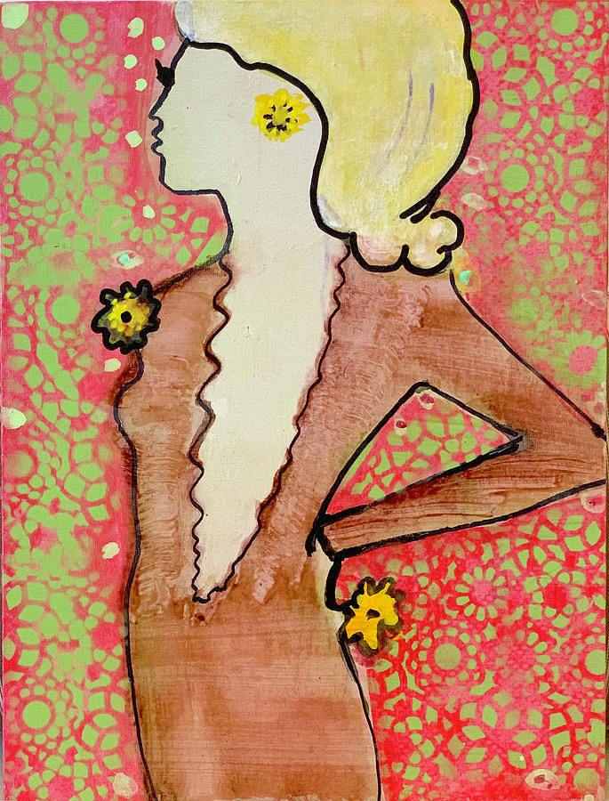 Groovy Blonde Painting by Leslie Porter