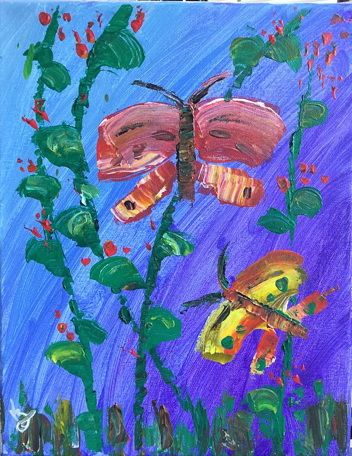 Groovy Butterflies  Painting by Karen Buford