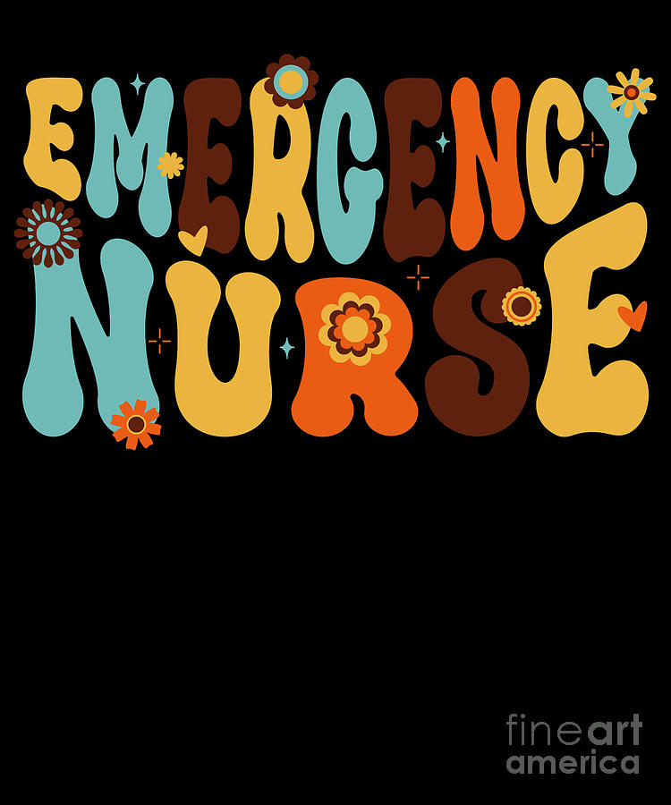 Groovy ER Nurse Emergency Room Nurse School Women Nursing Digital Art ...