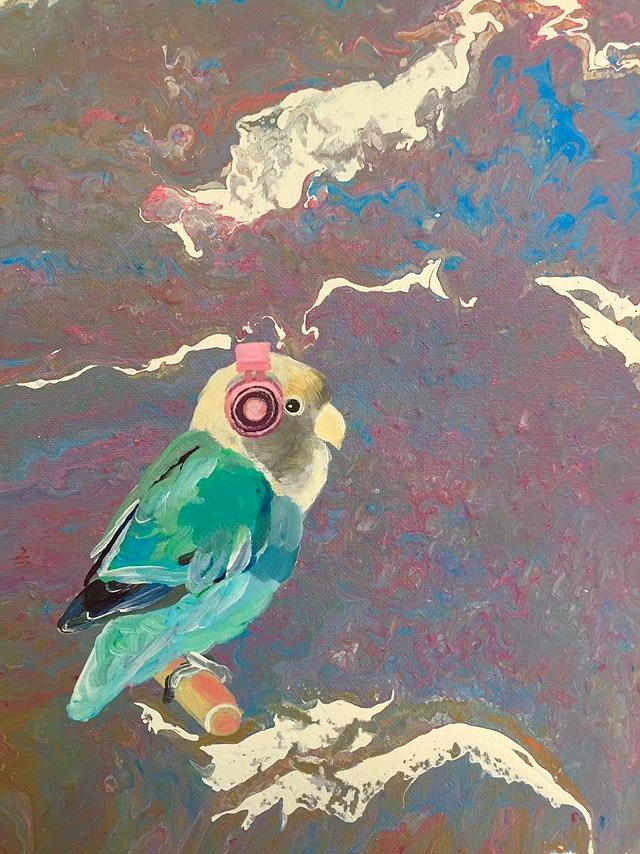Groovy Love Bird Painting by Danielle Rosaria