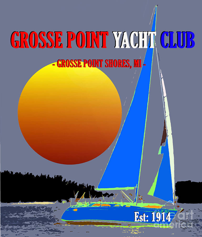 Grosse Point Yacht Club 1914 Mixed Media by David Lee Thompson
