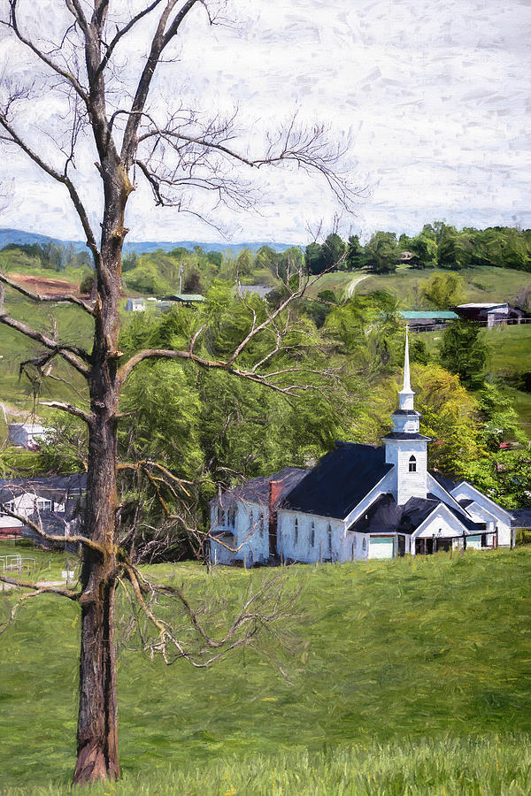 Grosses Creek Baptist Church Painterly Photograph by Jim Love - Fine ...