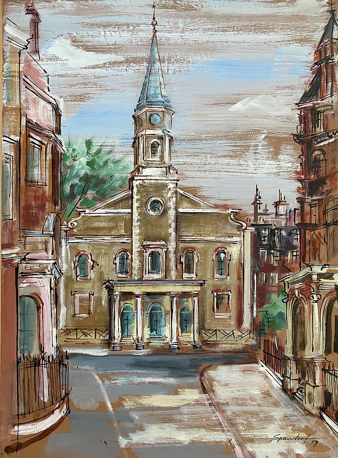Grosvenor Chapel  Painting by Lily Spandorf