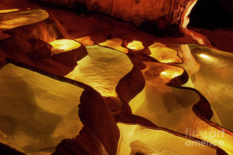 Grotte de St. Marcel Golden Pools Photograph by Bob Phillips