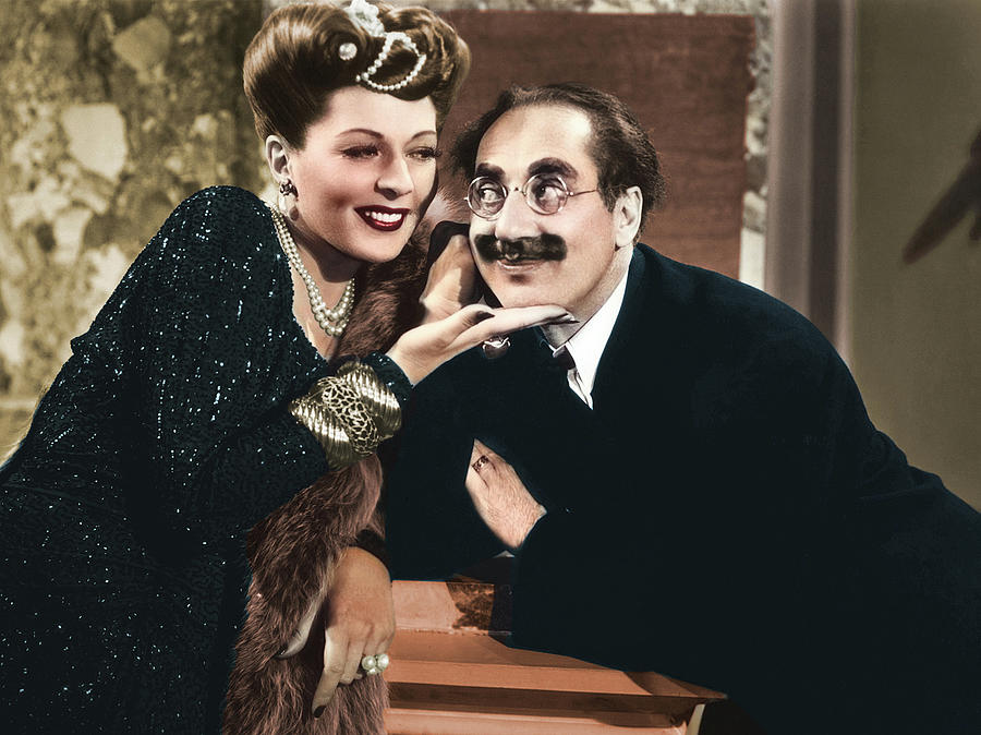 Groucho Marx and Lisette Veria Photograph by Movie World Posters