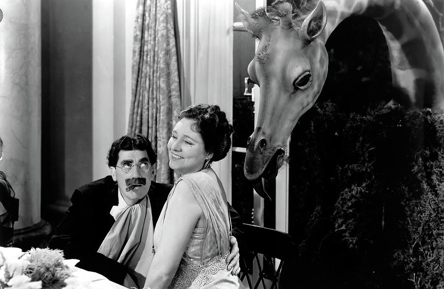 GROUCHO MARX and MARGARET DUMONT in AT THE CIRCUS -1939-, directed by EDWARD BUZZELL. Photograph by Album
