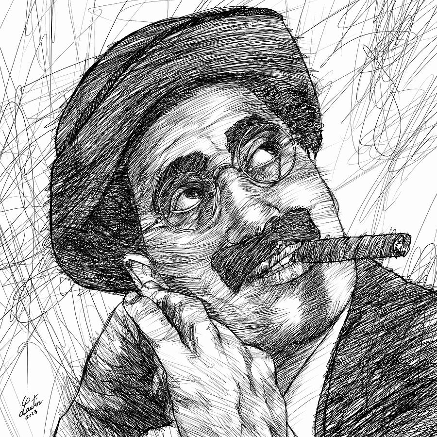 Groucho Marx Painting - GROUCHO MARX ink portrait .3 by Fabrizio Cassetta