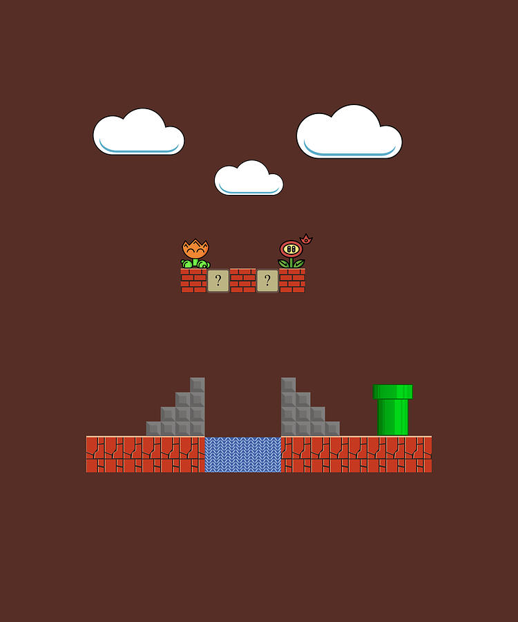 Ground Blocks And Green Tubes For Kids Game 2d Painting by Hill Collins ...