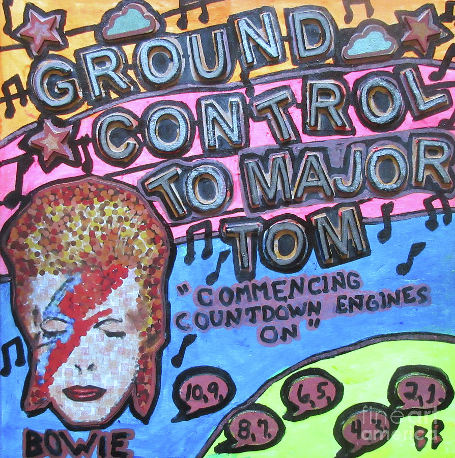 Ground Control To Major Tom .... David Bowie Mixed Media by Bradley Boug