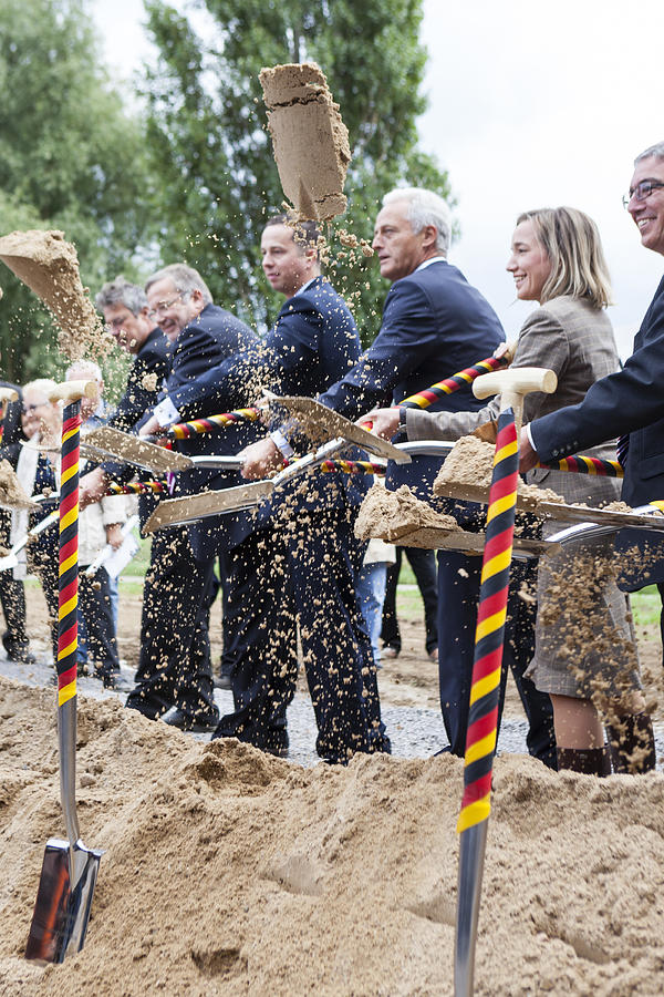 Groundbreaking ceremony - German Autobahn A 643 Photograph by Ollo
