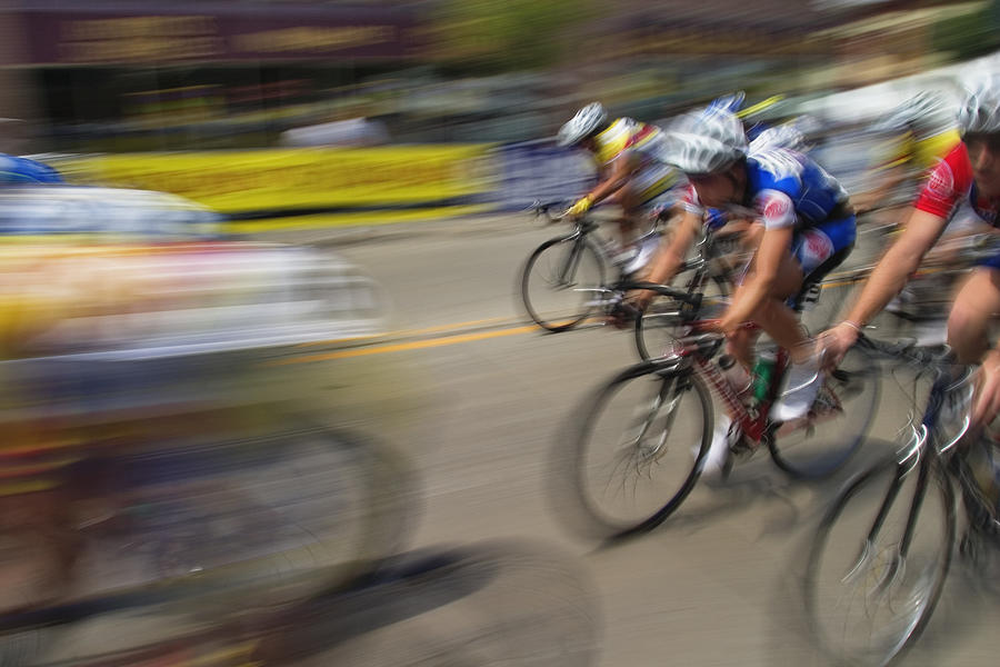 Group of cyclists participating in race (blurred motion) Photograph by Adam Jones